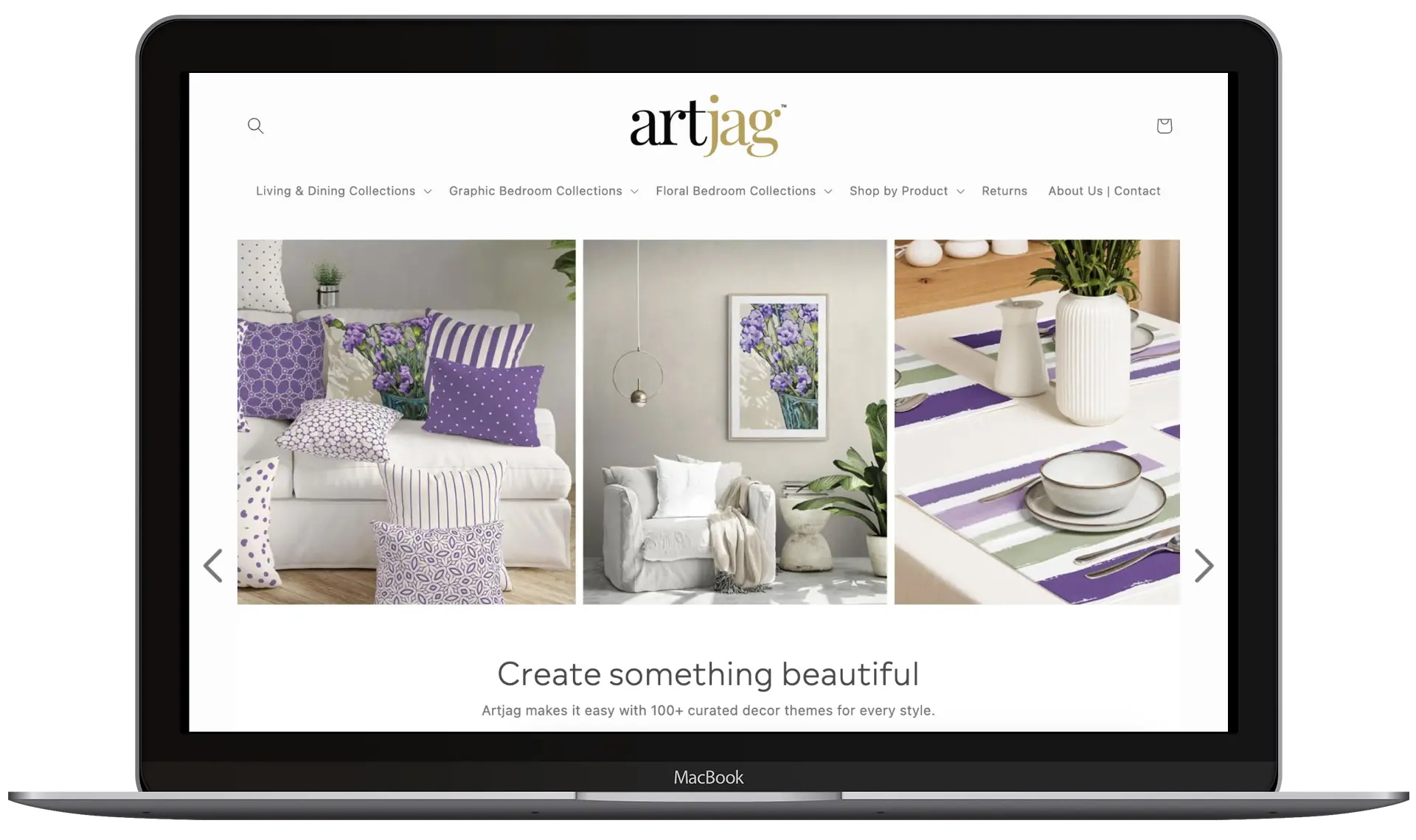 artjag shopify store on macbook
